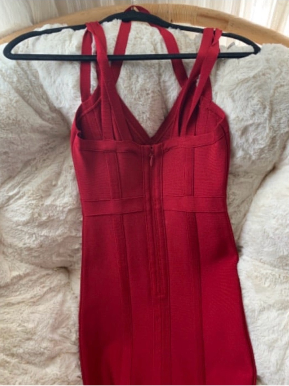 Red BEBE Bandage Midi Dress - Picture 2 of 4